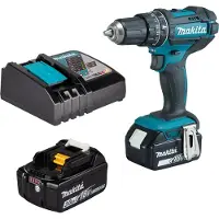 Makita DHP482RFE, Boremaskin med pistolgrep, Sort, Blå, 1,3 cm, 1900 RPM, 3,8 cm, 1,3 cm