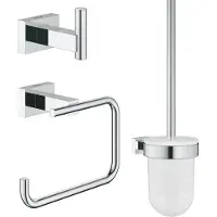 GROHE 40757001, Kromfarget, Glass, Metall, Moderne, 3 stykker
