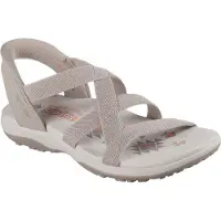 SKECHERS for woman. 163460 Reggae Slim Sandals - Stretch Flex taupe (41), Flat, None, Casual