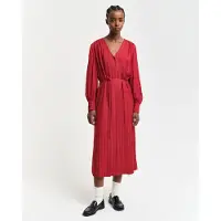 Gant for woman. 4503360 Striped red satin shirt dress (38), Casual, Viscose, Long sleeve