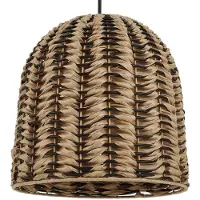 LINDBY utendørs gulvlampe Taryn, brun, plast, IP44 172 cm
