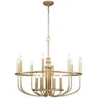Kichler Lysekrone Capitol Hill, 12 lyskilder, messing