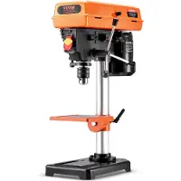 Vevor 203,2 mm/8-tommers stasjonær borepresse, 500 W induksjonsmotor, bordboremaskin med justerbar hastighet på 550 / 950 / 1450 / 1950 / 2500 o/min, 0-45° vippbart arbeidsbord, LED-arbeidslys, for tr