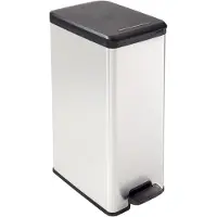 Curver Slim Bin 213298 pedalbøtte 40 L, sølv, svart