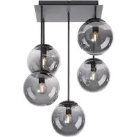 JUST LIGHT Taklampe Big Widow, glassglober, femflammig