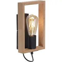 JUST LIGHT Vegglampe med ramme laget av tre