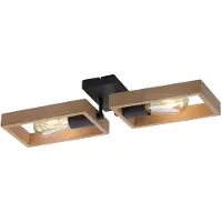 JUST LIGHT Taklampe med ramme i tre, to lamper