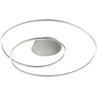 FISCHER&HONSEL GMBH LED-taklampe HOLY, nikkel, Ø 68 cm, fjernkontroll, CCT