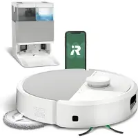 iRobot Roomba Plus 505 Combo Robot + AutoWash Dock, Uten pose, Hvit, Rund, Støv pose, 3 hjul, Lade, Purification