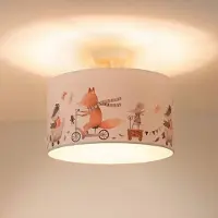 Duolla Taklampe Ferdi Kids, tekstil, hvit, fargerik