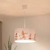 Duolla Hengelampe Ferdi Kids, tekstil, hvit, fargerik