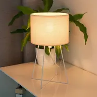Duolla Bordlampe Trixi med trådramme hvit/beige, stoff, E14