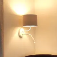 Duolla Vegglampe Roller, Soro lysegrå, hvit, med leselampe