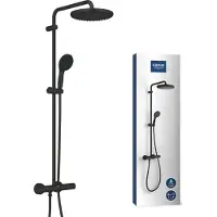 GROHE Vitalio Start 250 brusesystem i Matte Black med Ø250 mm hovedbruser samt Ø110 mm håndbruser