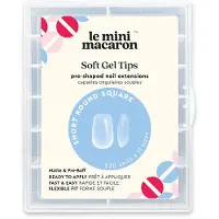 Le Mini Macaron Soft Gel Tips Matte & Pre Buff Effect 220 pieces - Short Round Square