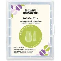 Le Mini Macaron Soft Gel Tips Matte & Pre Buff Effect 220 pieces - Short Coffin