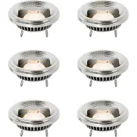 LUEDD Sett med 6 dimbare G53 LED-pærer 111 mm 12 W 600 lm 2700 K