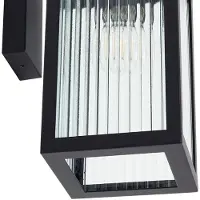 LINDBY utendørs vegglampe Bolgar, svart, metall, glass, 15 cm