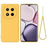 Mtp Products Honor X60 Pro/X9c/Magic7 Lite Flytende silikon-deksel med håndstropp - gul
