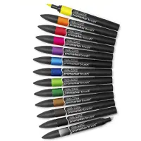 Winsor & Newton Brush Marker 12 Vibrant (12 sterke farger) Winsor & Newton
