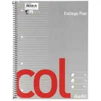 Bantex Col, Bilde, Grå, Rød, A4+, 70 ark, Halvglanset, Linjerte ark