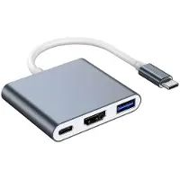 Lippa 3-in-1 87W USB-C PD 4K HDMI Hub USB-hub - USB 2.0 - 3 porter - Grå