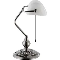 Eglo BANKER bordlampe E27 1X60W IP20, røykfarget stål, hvit glasskjerm