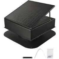 Vevor Takloftsavtrekksvifte, 35W Smart Solar Takventilasjonsvifte Automatisk Temperaturkontroll, 2400 CFM Luftstrøm Innebygd Børsteløs DC Motor for Kjøling og Avfukting, Ingen Fjernkontroll