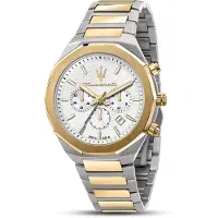 Maserati Stile 45 Mm Chro W/silver Dial Br Ss+yg Klokke
