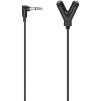 Hama Essential Line - Lydsplitter - mini-phone stereo 3.5 mm hann vinklet til mini-phone stereo 3.5 mm hunn - 12 cm - svart