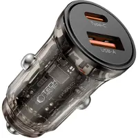 Tech-Protect CC01 Car Charger 45W 2-Ports USB-A / USB-C - Black