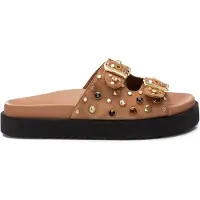 Carmela for woman. 16240101-CAMEL Leather sandals 162401 brown (39), 1 to 3 cm, None, Casual