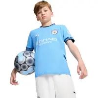 Puma Manchester City 24/25 Home Jersey Youth, Clothing, Light Blue/Marine Blue, 5-6Y