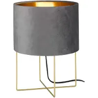 FISCHER&HONSEL GMBH Aura bordlampe, fløyelsskjerm, høyde 32 cm, grå