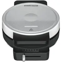 Rommelsbacher WA 850, 1 vafler, Sirkel, Hjerte (form), Svart, Sølv, 17,5 cm, Plast, 850 W