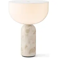 New Works batteridrevet bordlampe Kizu, beige, høyde 24 cm