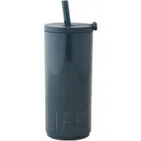 Design Letters Kopp m. Sugerør - 500 ml. - Travel - Royal - - OneSize - Kopp