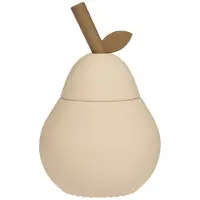 OYOY Kopp m. Sugerør - Pære - Silikon - Vanilla - - OneSize - Kopp