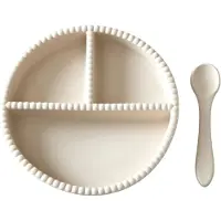 Jack o Juno Spisesett - Silikon - 2 Deler - Bubble - Cream - - OneSize - Spisesett
