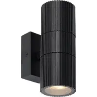 QAZQA Industriell utendørs vegglampe sort 2-lys IP44 - Vigo