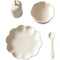 Jack o Juno Spisesett - Silikon - 4 Deler - Poppy - Cream - - OneSize - Spisesett