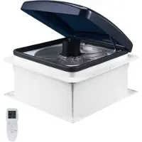 Vevor RV-ventilator, 14-tommers RV-takvifte 12V, kraftig 10-trinns reversibel vifte med fjernkontroll, innebygd DC-motor, elektrisk topplokk, 12-tommers vifteblad, passer til 14 x 14-tommers takåpning