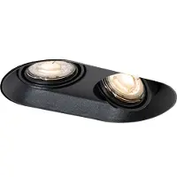 QAZQA Avrundet innfelt spotlampe sort GU10 50 mm 2-lys - Hubs