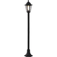 QAZQA Klassisk utendørs stolpe svart 122 cm IP44 - New Haven Hammered