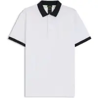 BOSS for man. 50544192 Absorbent white stretch cotton pique polo shirt (L), Casual, Short sleeve