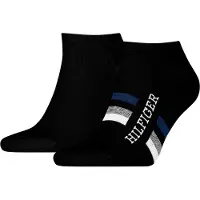 Tommy Hilfiger Ankelsokker - 2-pack - Svart m. Blå - - 39/42 - Sokker