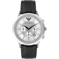 Emporio Armani Emporio Herre Klassisk Kronografklokke med svart skinnrem AR2432