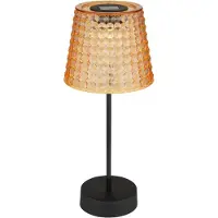 Globo Solcellebordlampe 36634-2A, sett med 2 svart/rav