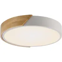 JUST LIGHT . LED-taklampe Bila, hvit, Ø 32 cm, tre