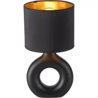 JUST LIGHT . Carara bordlampe, keramisk fot, svart
